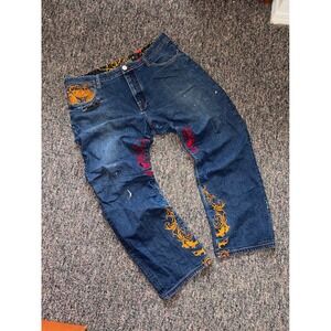 Coogi Royale Embroidered Baggy Jeans Mens 44x35 Blue Denim Vintage Y2K Hip Hop